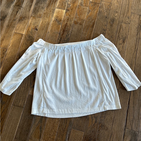 Club Monaco Yandel Off The Shoulder
Crepe Long Sleeve Blouse White Sz 12 - Picture 2 of 14